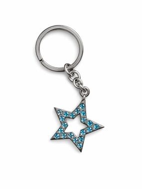 Coach Blue Crystal Star Keychain